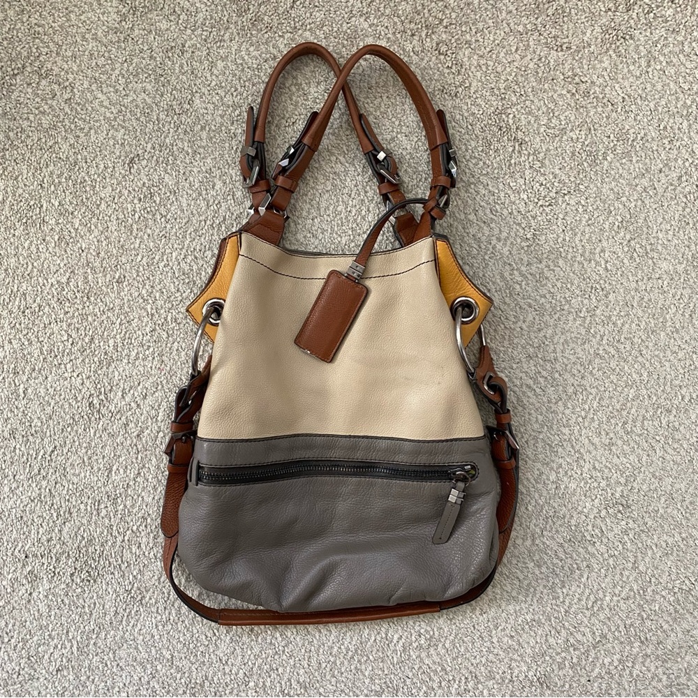 orYANY Cream and Gray Shoulder Bag